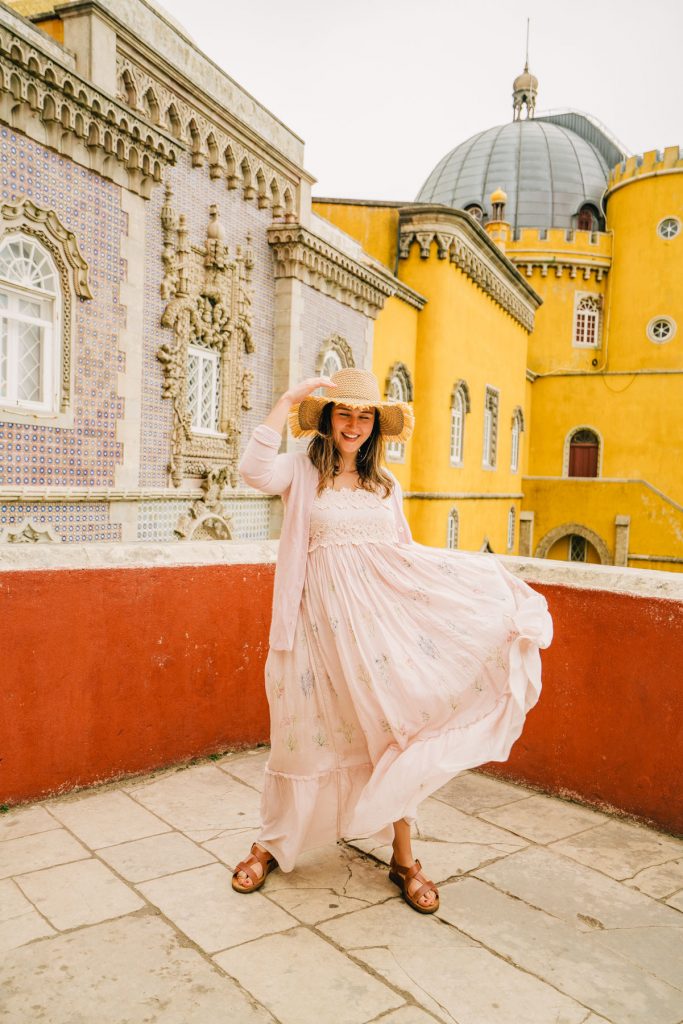 Vibrant tiled walls and Moorish archways at Pena Palace in Sintra