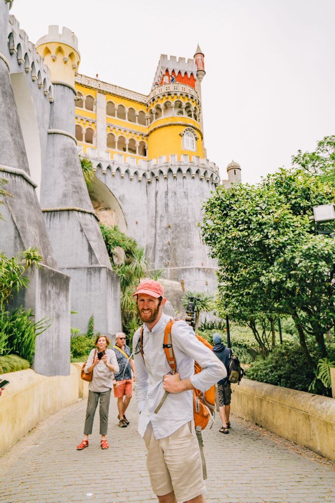 Vibrant tiled walls and Moorish archways at Pena Palace in Sintra