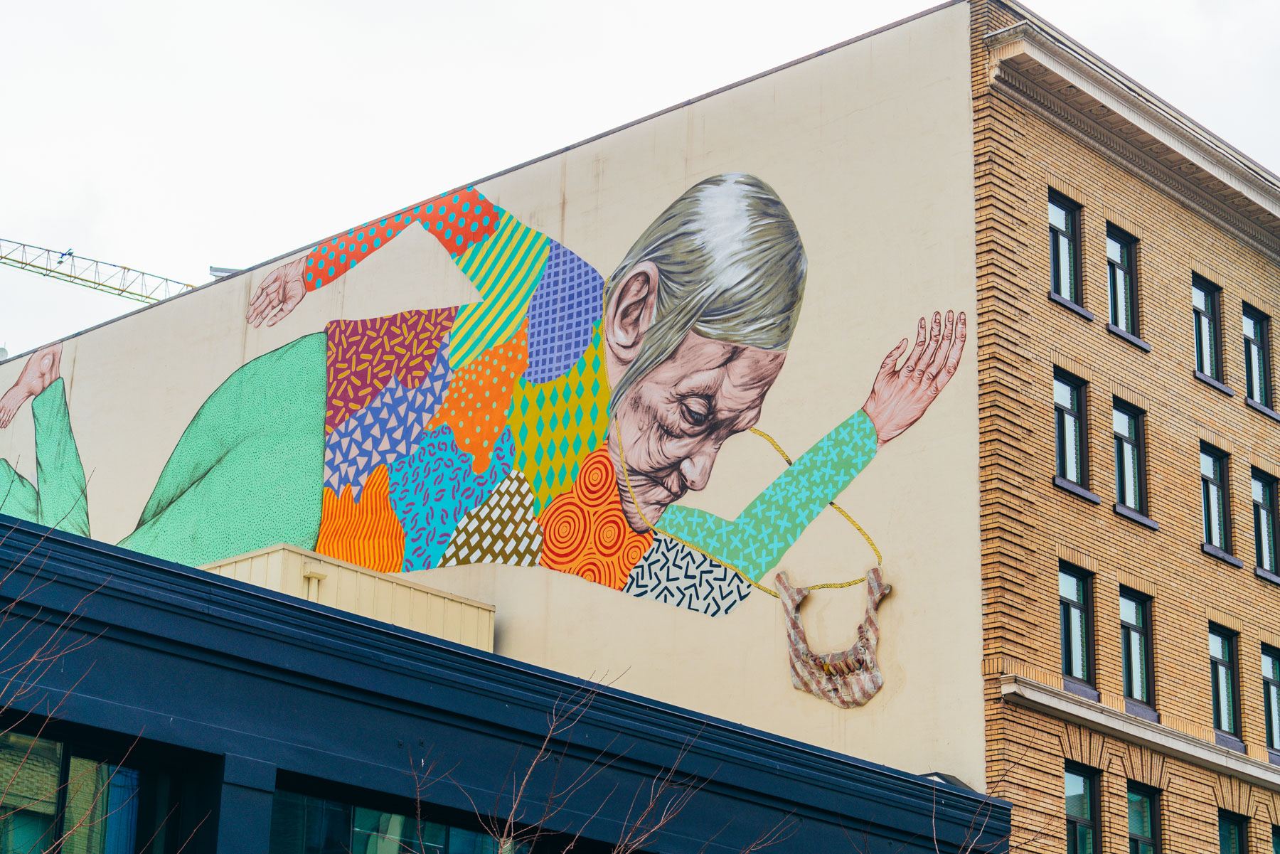 flying grandma mural in portland