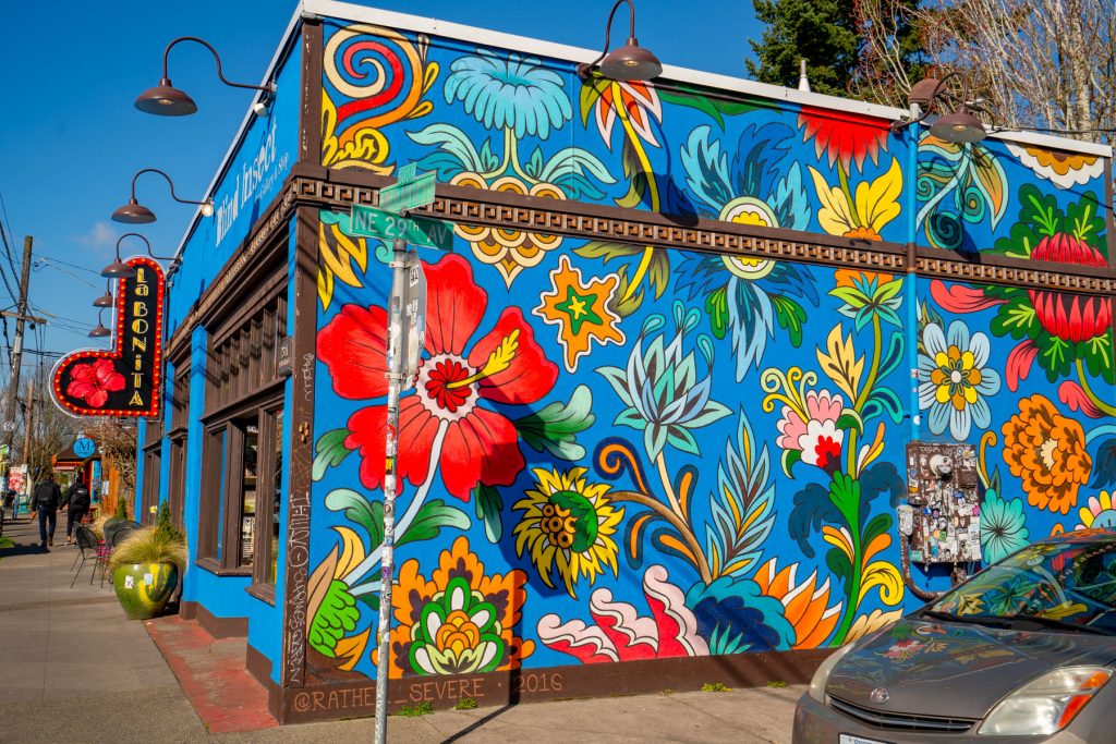 flower mural Best Portland murals