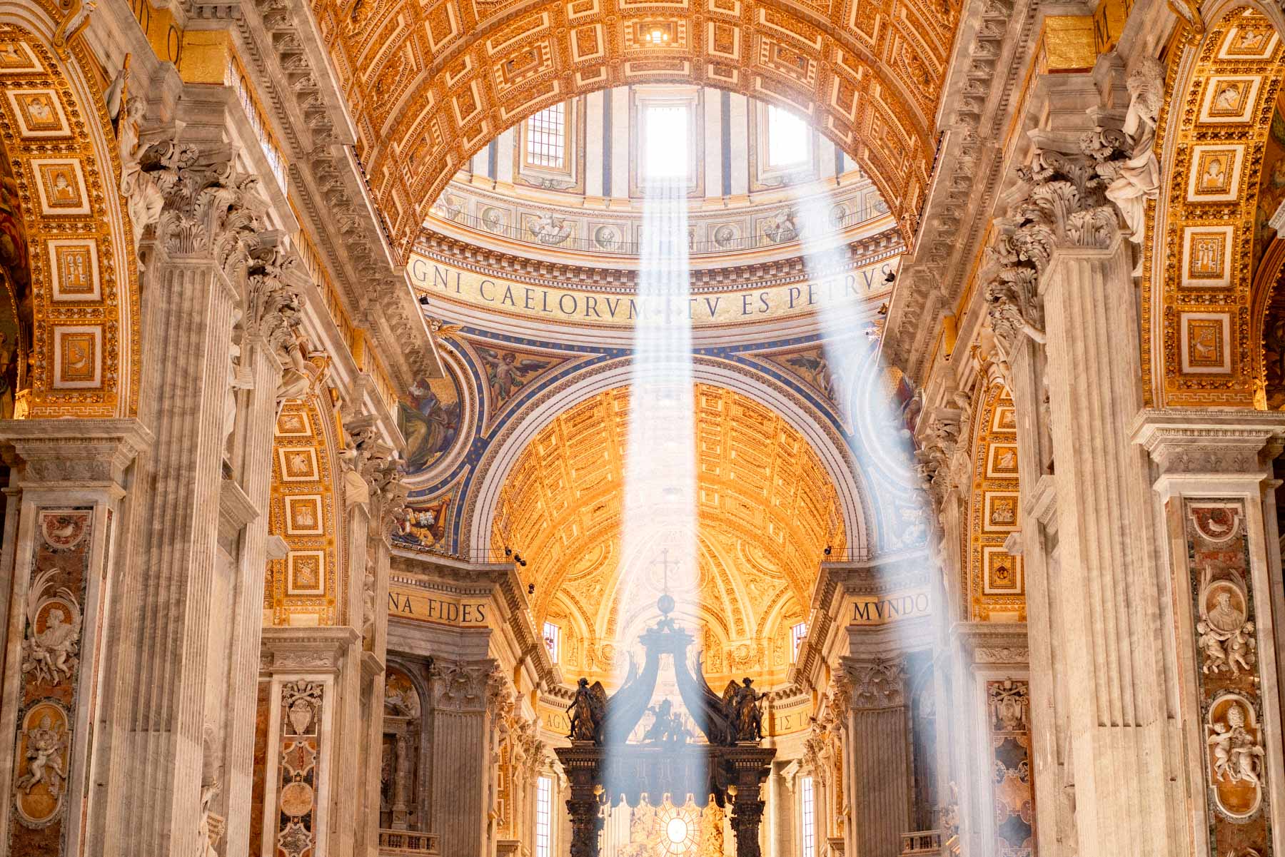 inside Saint Peters Basilica in Rome