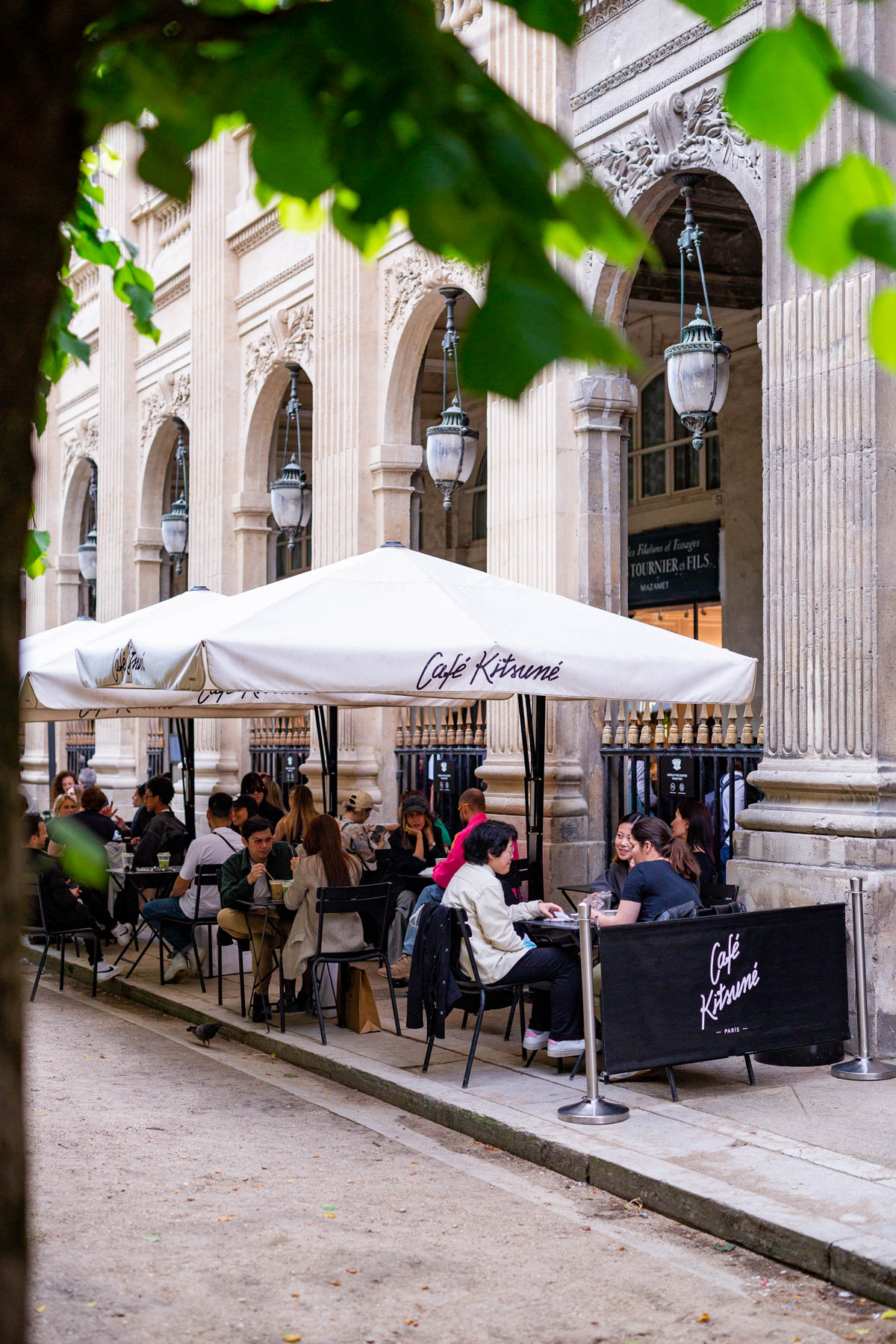 Best coffee shops Paris, outdoor seating Cafe Kitsune Palais Royal