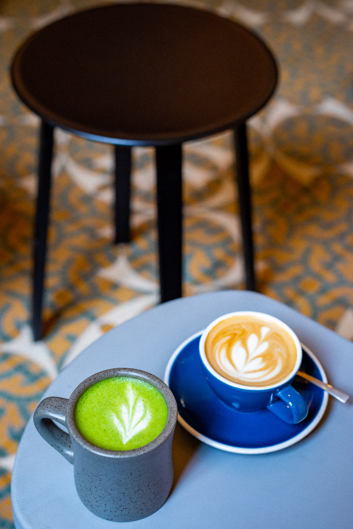 Le Peloton Cafe Cappuccino and Matcha Latte Best Cafes Paris