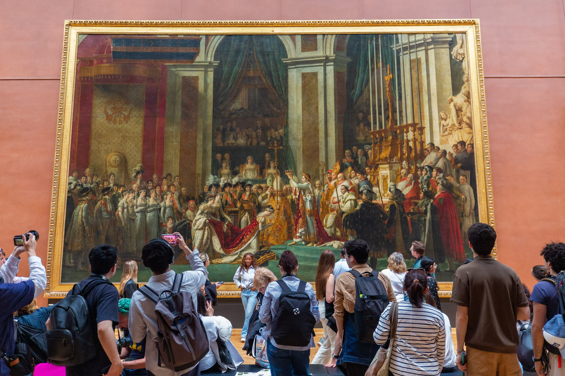 Crowds in front of The Coronation of Napoleon, things to see at the Louvre