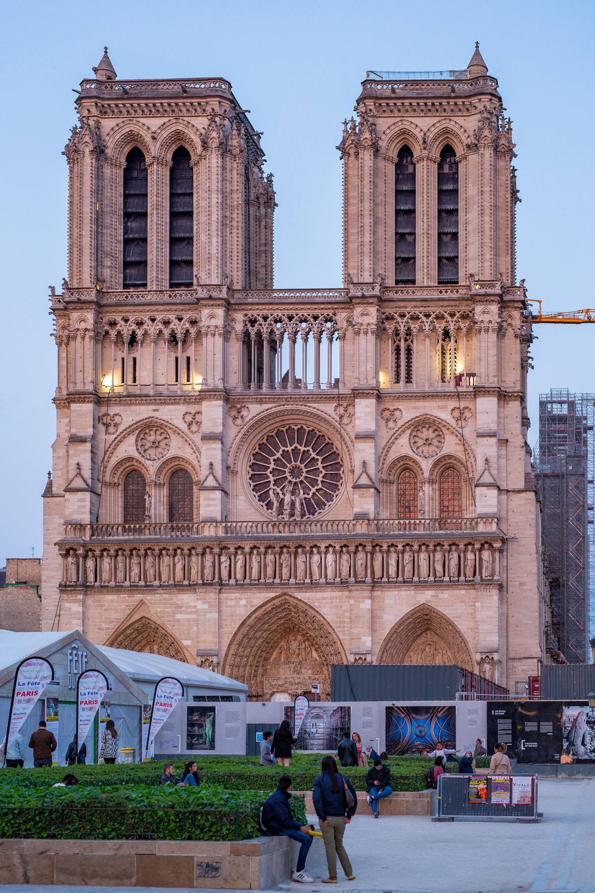 Notre Dame Cathedral at sunset, free things to do Paris