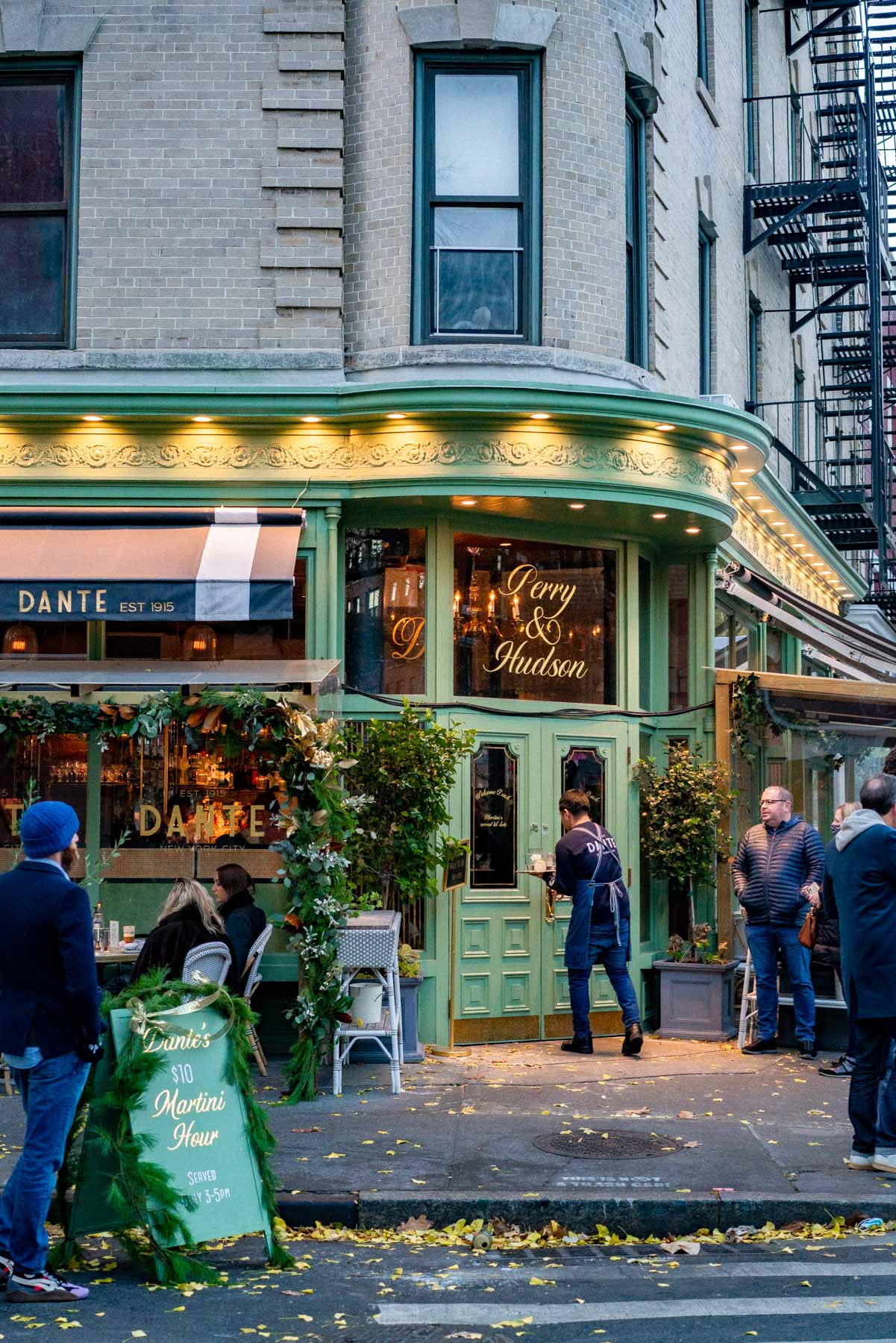 Dante West Village Christmas decor